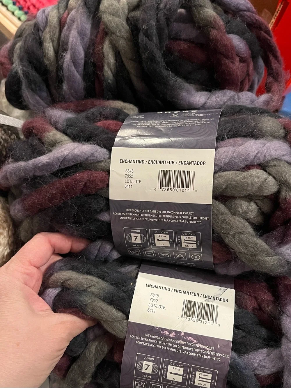 Red Heart labels without